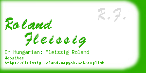 roland fleissig business card